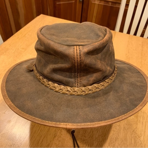 Weatherproof Crusher‎ Cooper Outback Leather Hat Large XL - Picture 6 of 16
